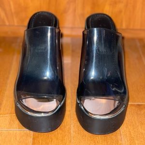 DKNY Women’s Pen Platform Wedge Sandals, Size 7.5, Smoke Black